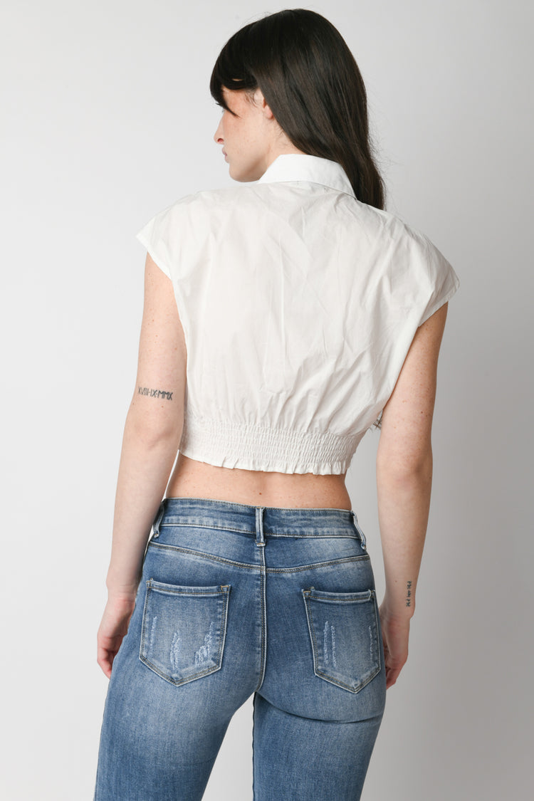 Camicia crop con nodo