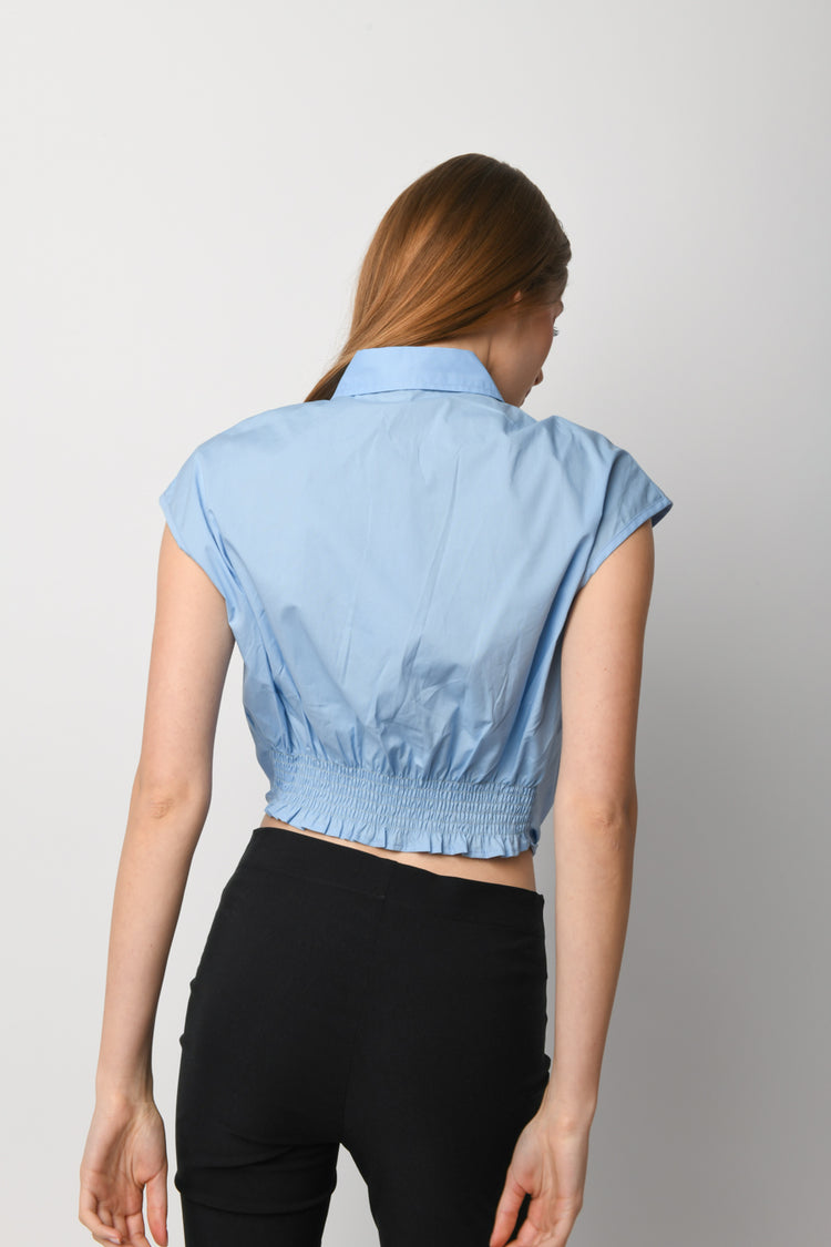 Camicia in cotone con fiocco