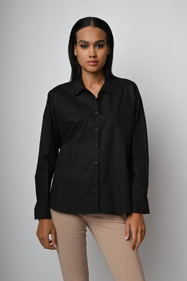 Camicia con strass decorativi