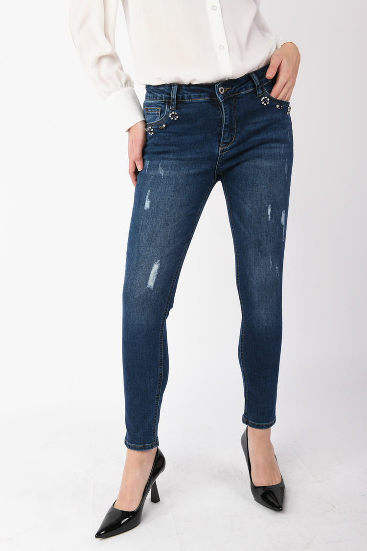 Jeans skinny strass