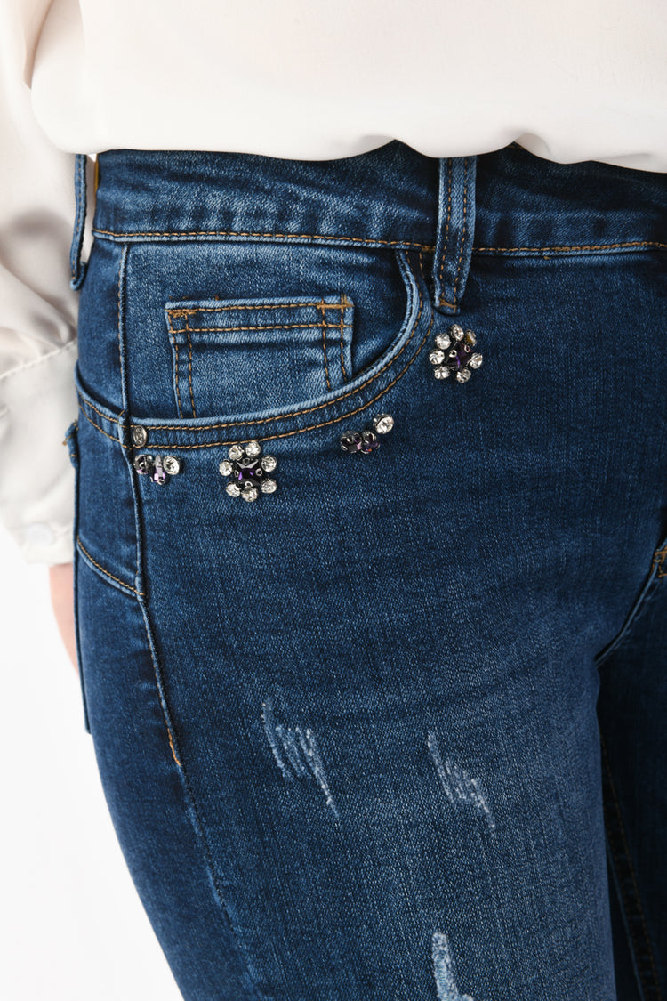 Jeans skinny strass