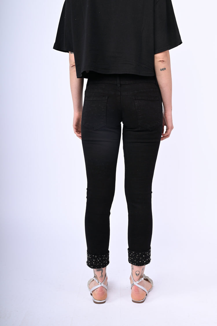 Jeans con cristalli allorlo