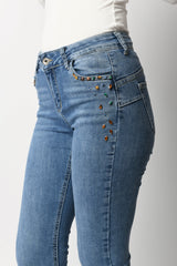 Jeans skinny con strass
