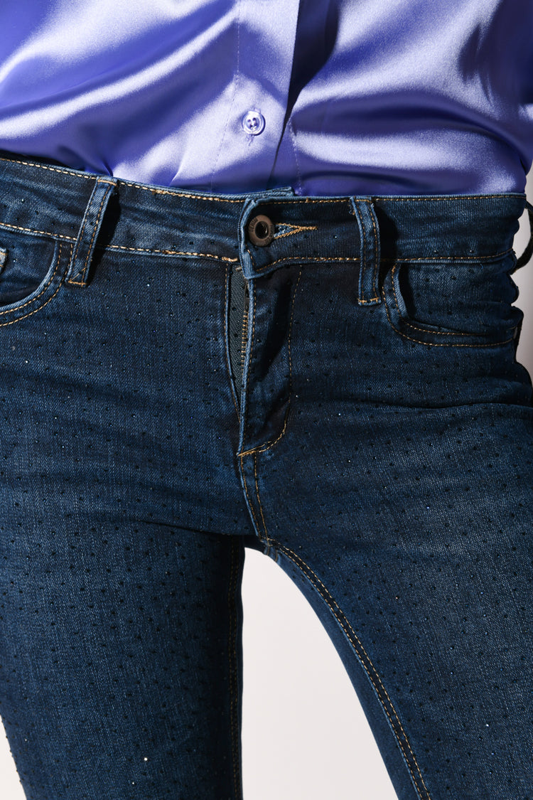 Jeans skinny con strass