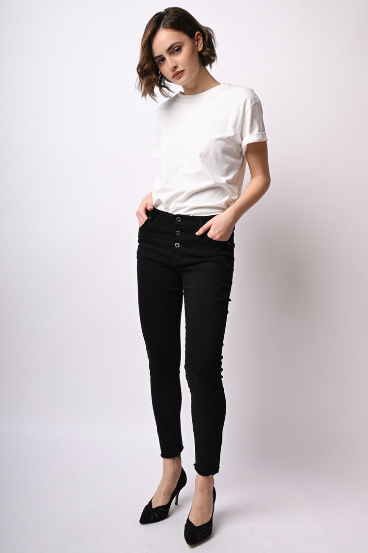 Pantaloni slim-fit con bottoni