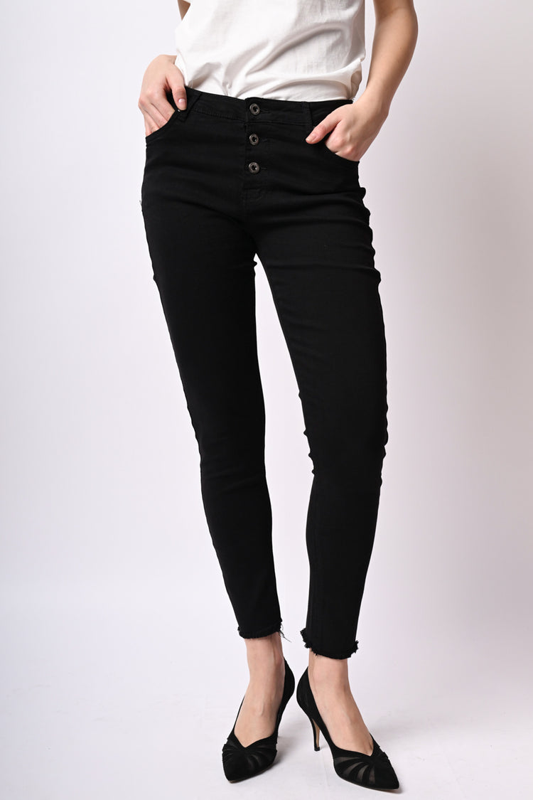 Pantaloni slim-fit con bottoni
