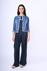 Giacca in denim con perline