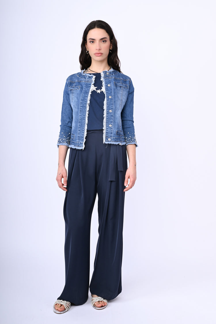 Giacca in denim con perline