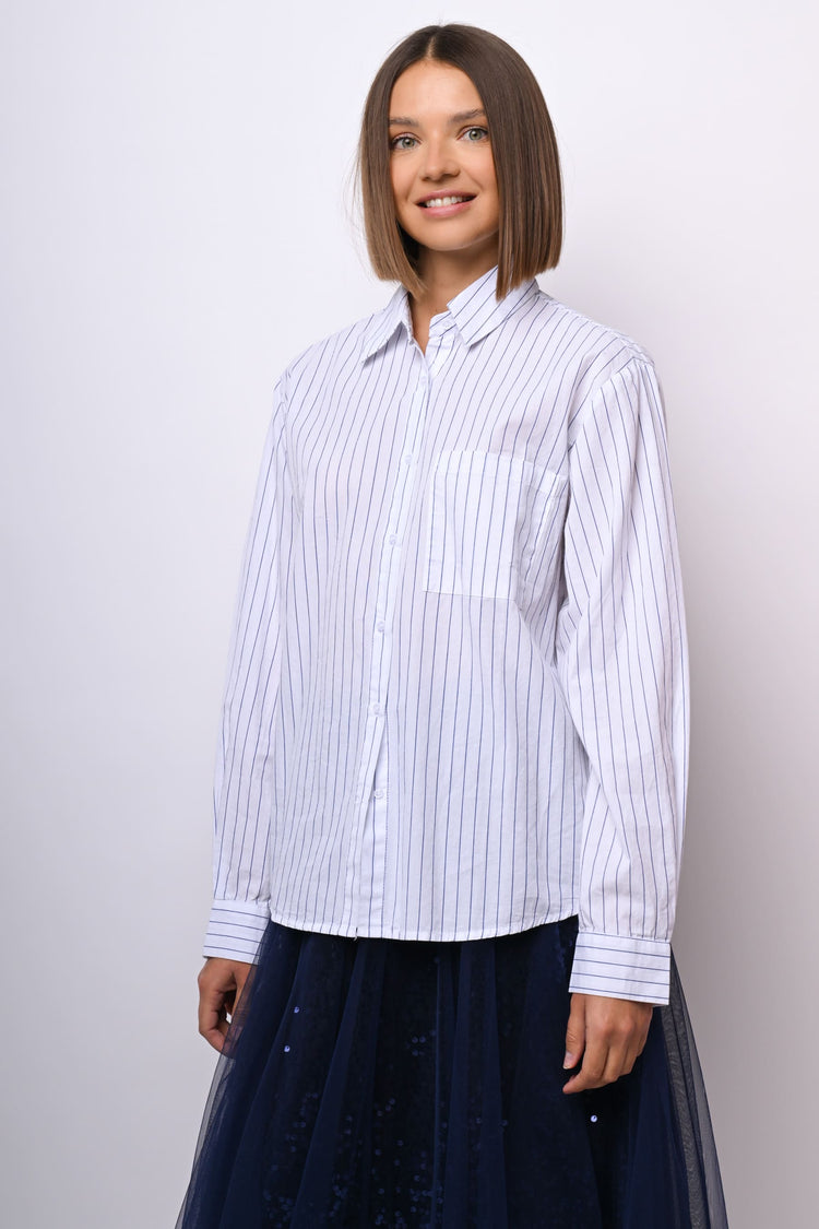 Camicia in cotone gessato