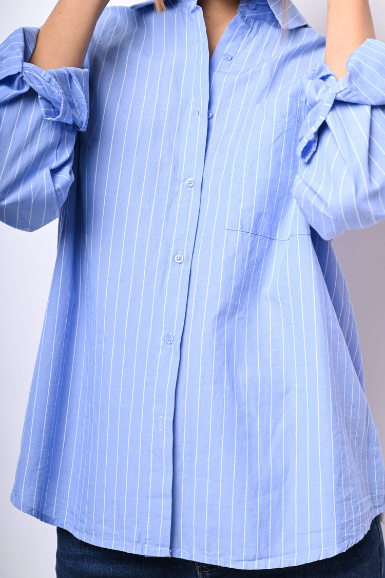 Camicia in cotone gessato