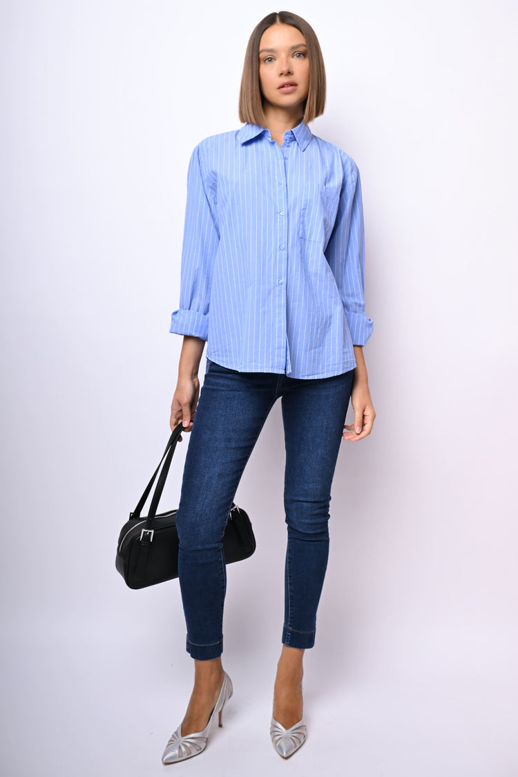 Camicia in cotone gessato