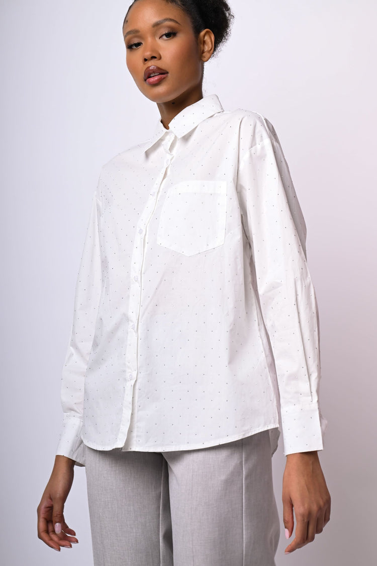 Camicia con mini borchie