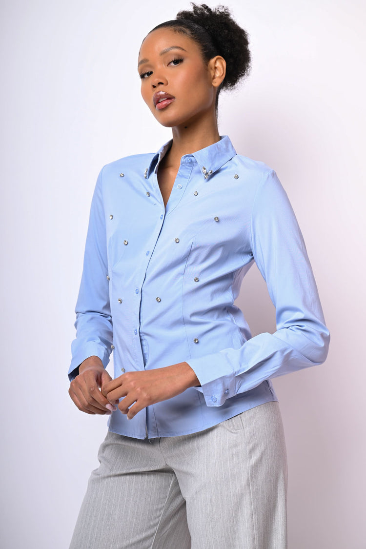 Camicia con decorazione strass