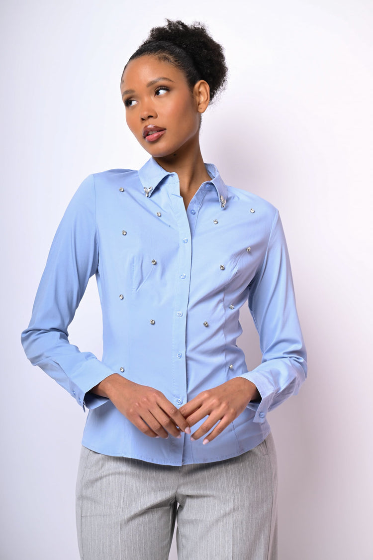Camicia con decorazione strass