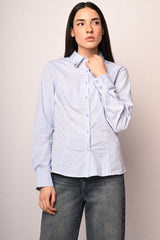 Camicia a righe con strass