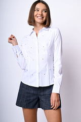 Camicia slim-fit con perle