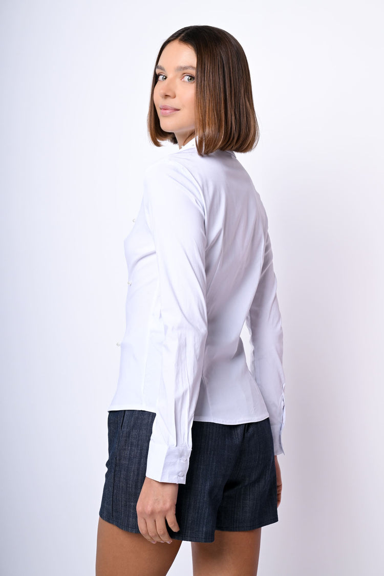Camicia slim-fit con perle