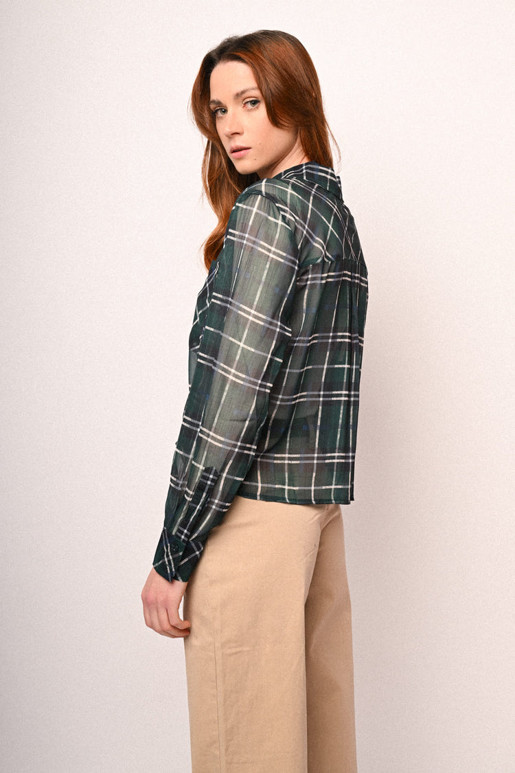 Camicia a stampa check con tasche
