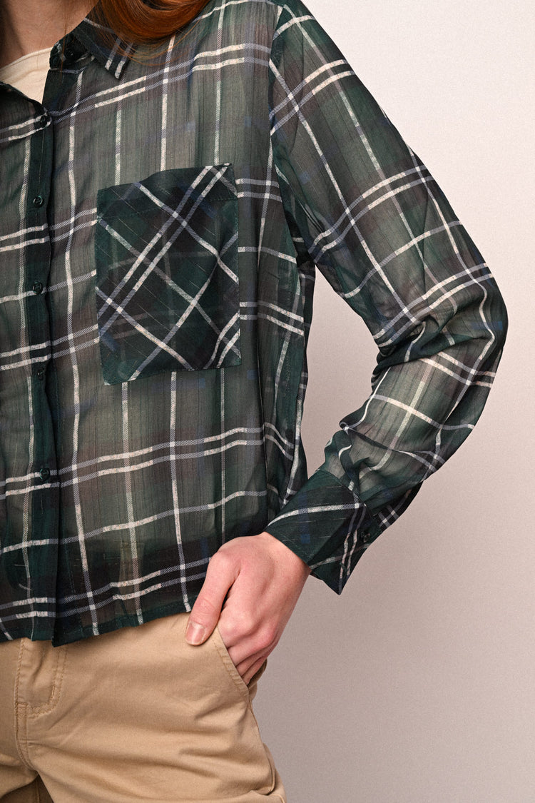 Camicia a stampa check con tasche