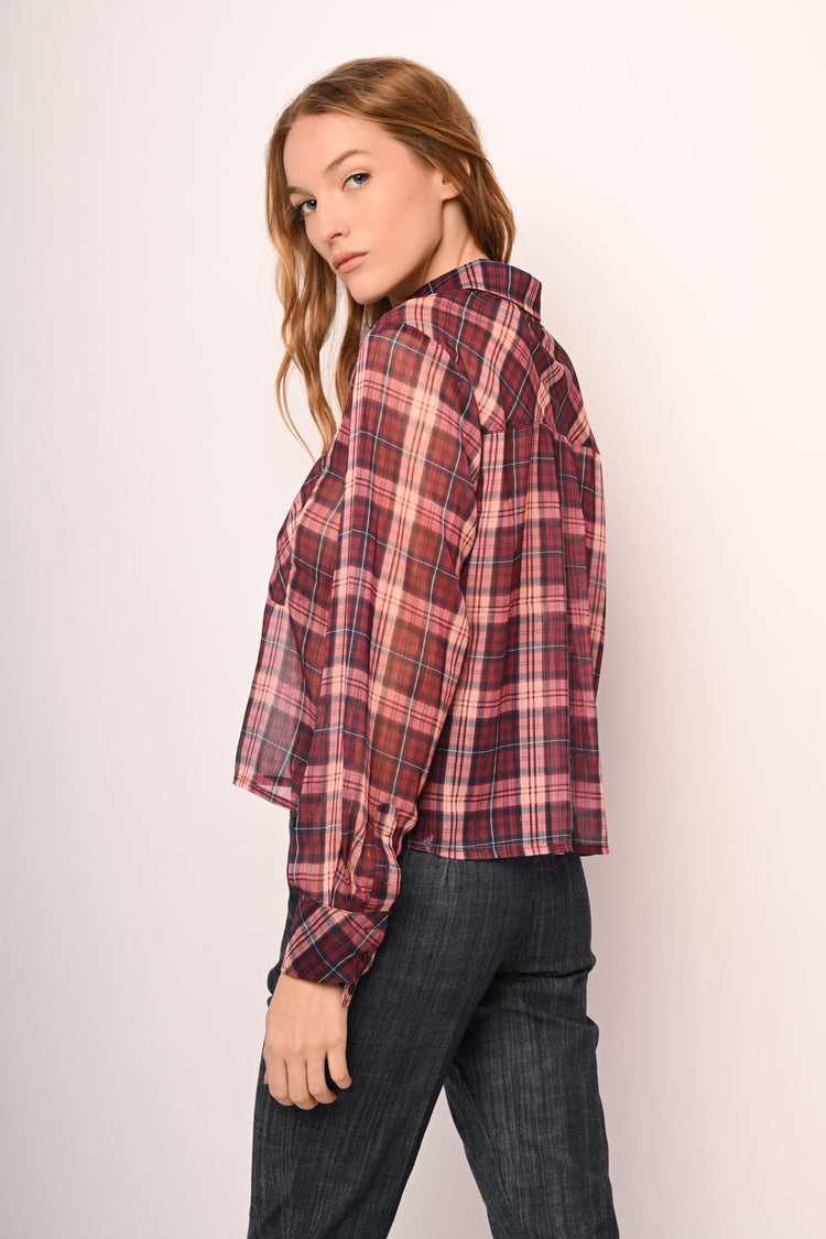 Camicia a stampa check con tasche