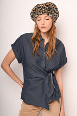 Camicia in denim con nodo