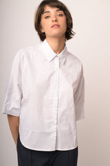 Camicia oversize in cotone bianco