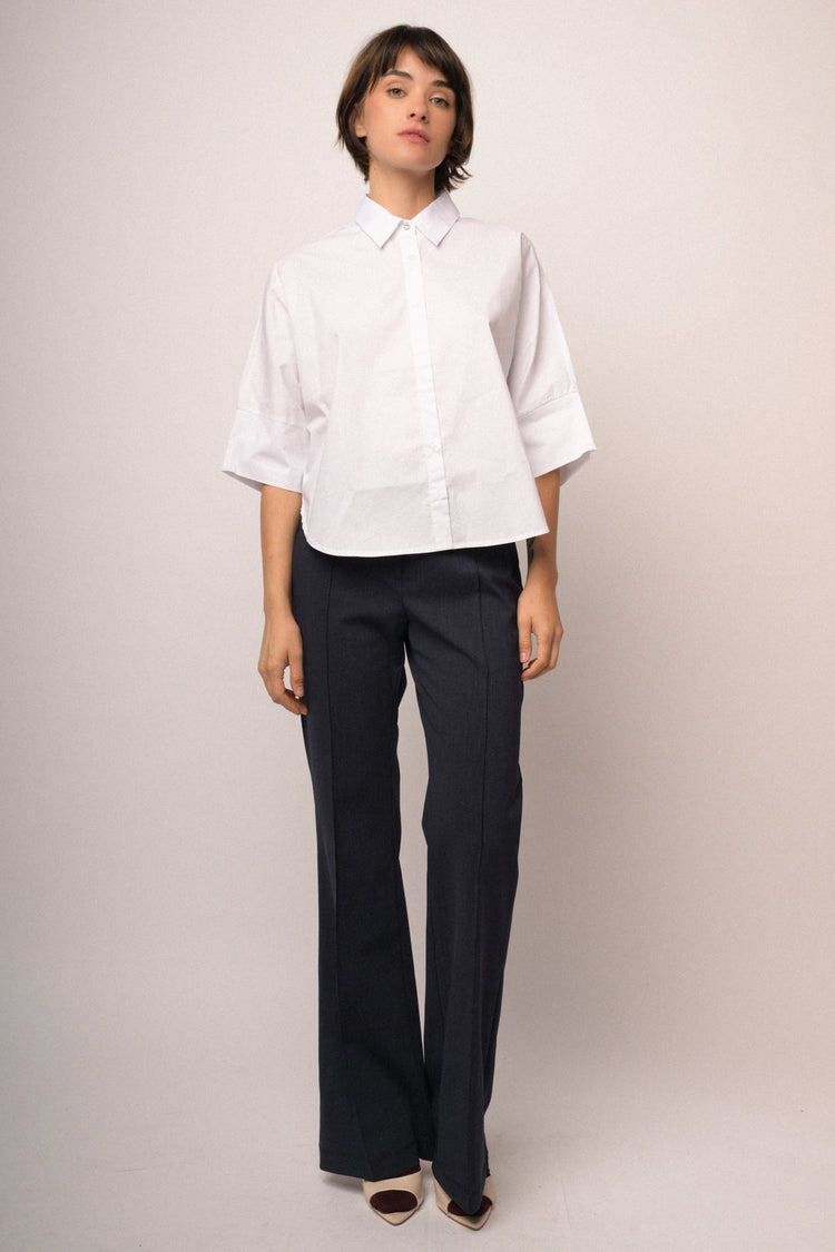 Camicia oversize in cotone bianco