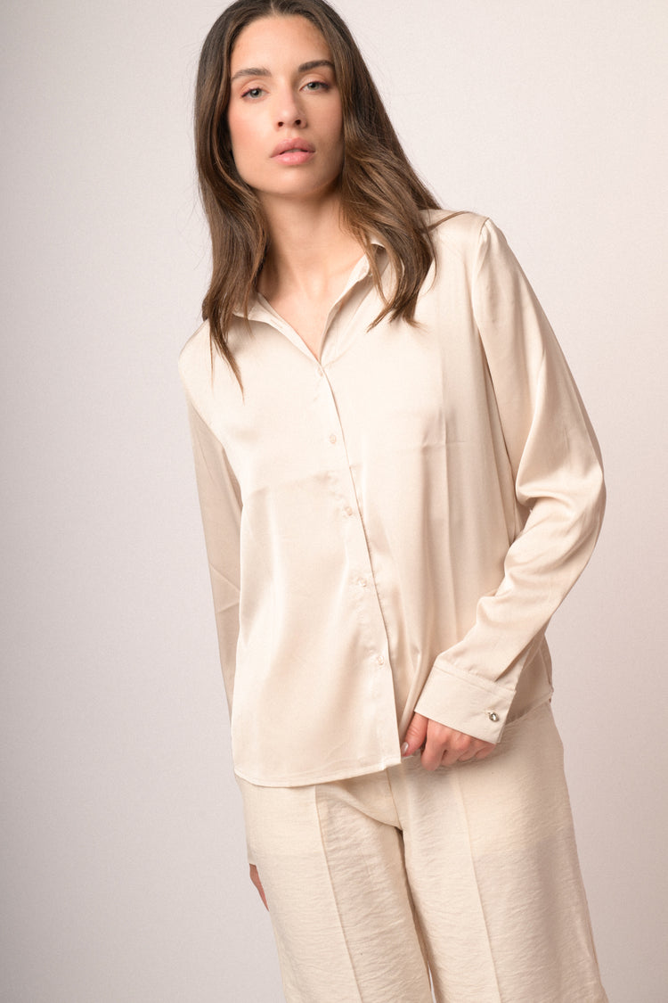 Camicia beige lucida
