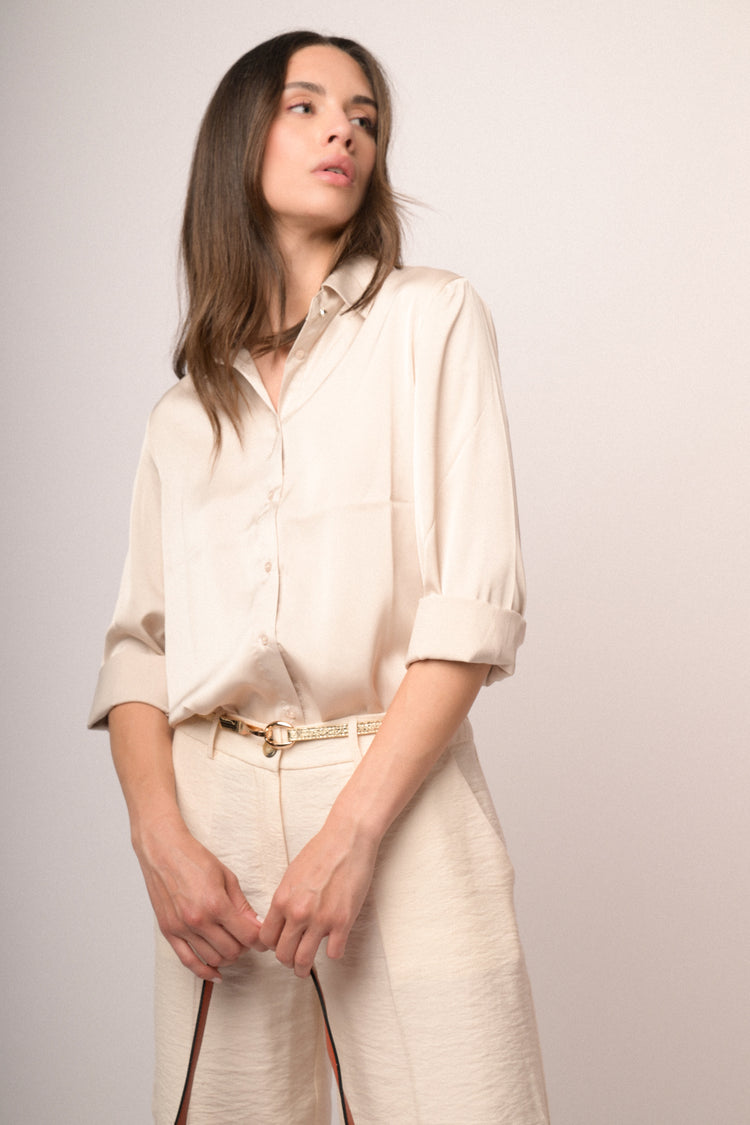 Camicia beige lucida