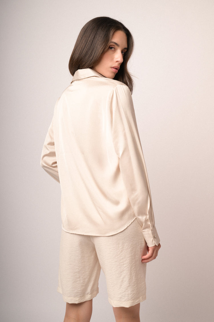 Camicia beige lucida