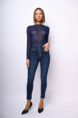 Jeans skinny con bottoni