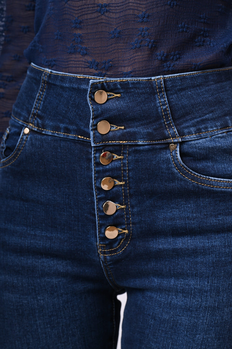 Jeans skinny con bottoni