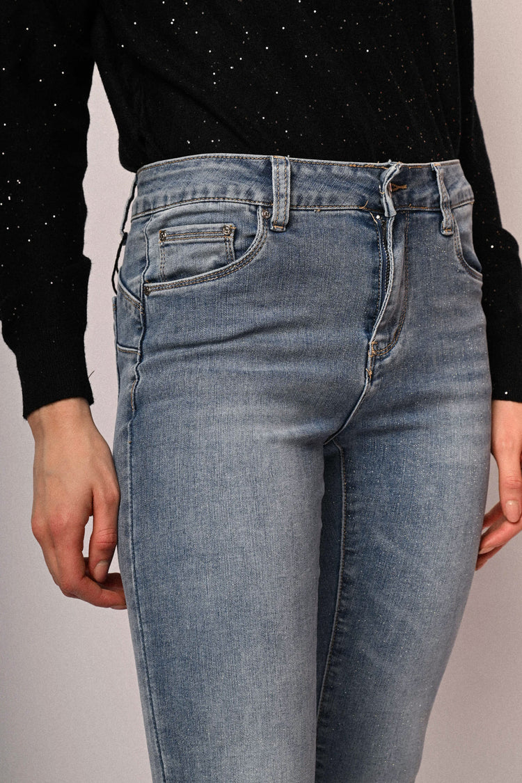 Jeans skinny con glitter