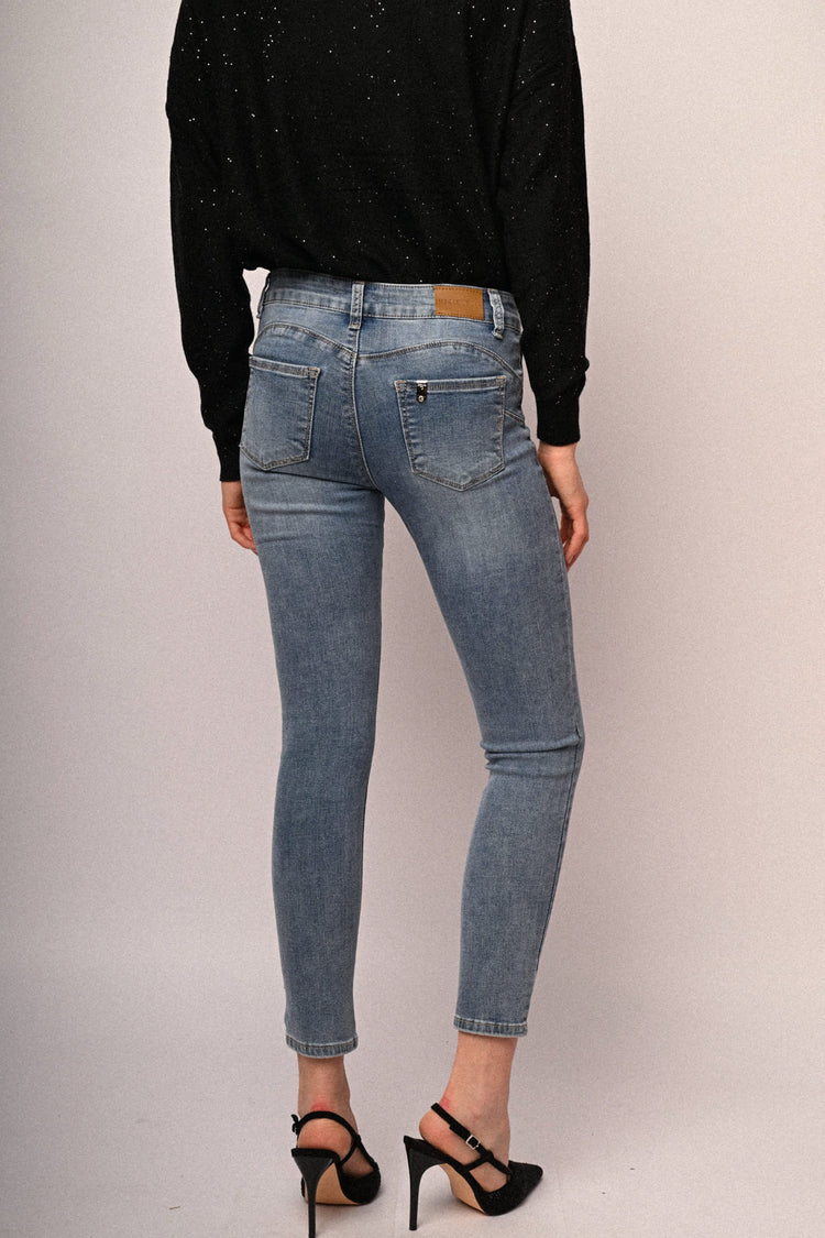 Jeans skinny con glitter