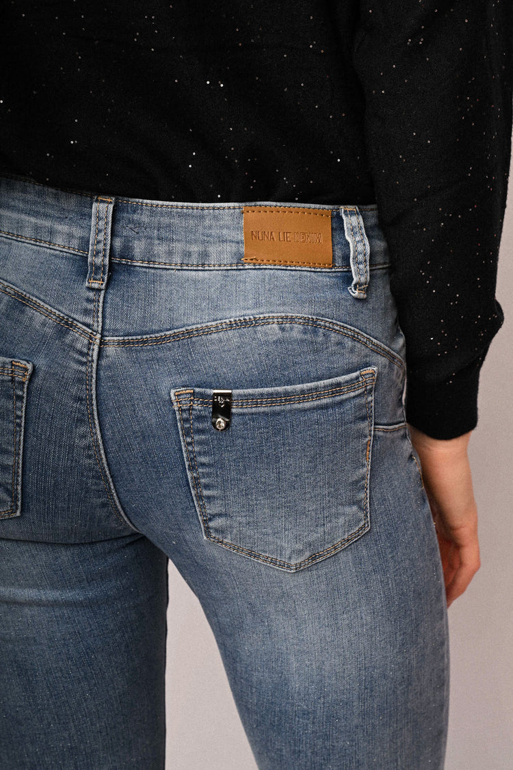 Jeans skinny con glitter