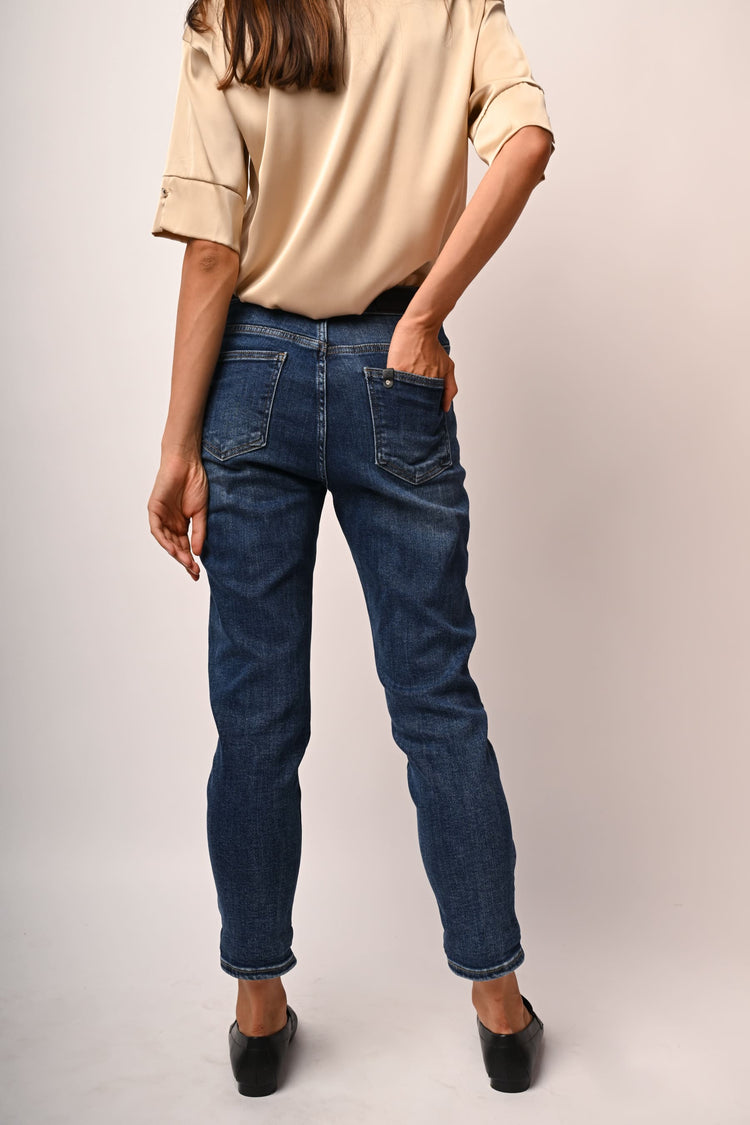 Jeans baggy con bottoni gioiello