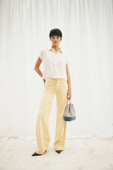 Pantaloni wide-leg in drill