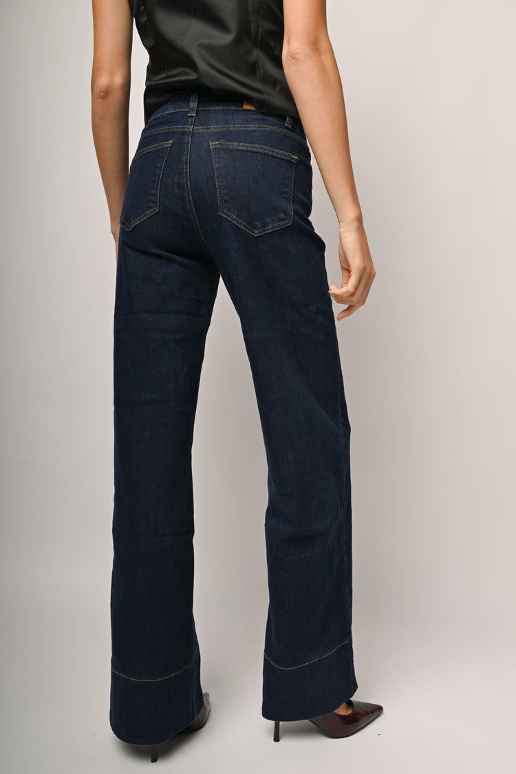 Jeans palazzo con cintura-gioiello