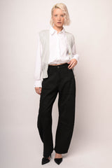 Jeans barrel-leg in drill nero