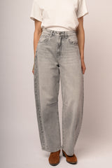 Jeans Barrel in denim grigio