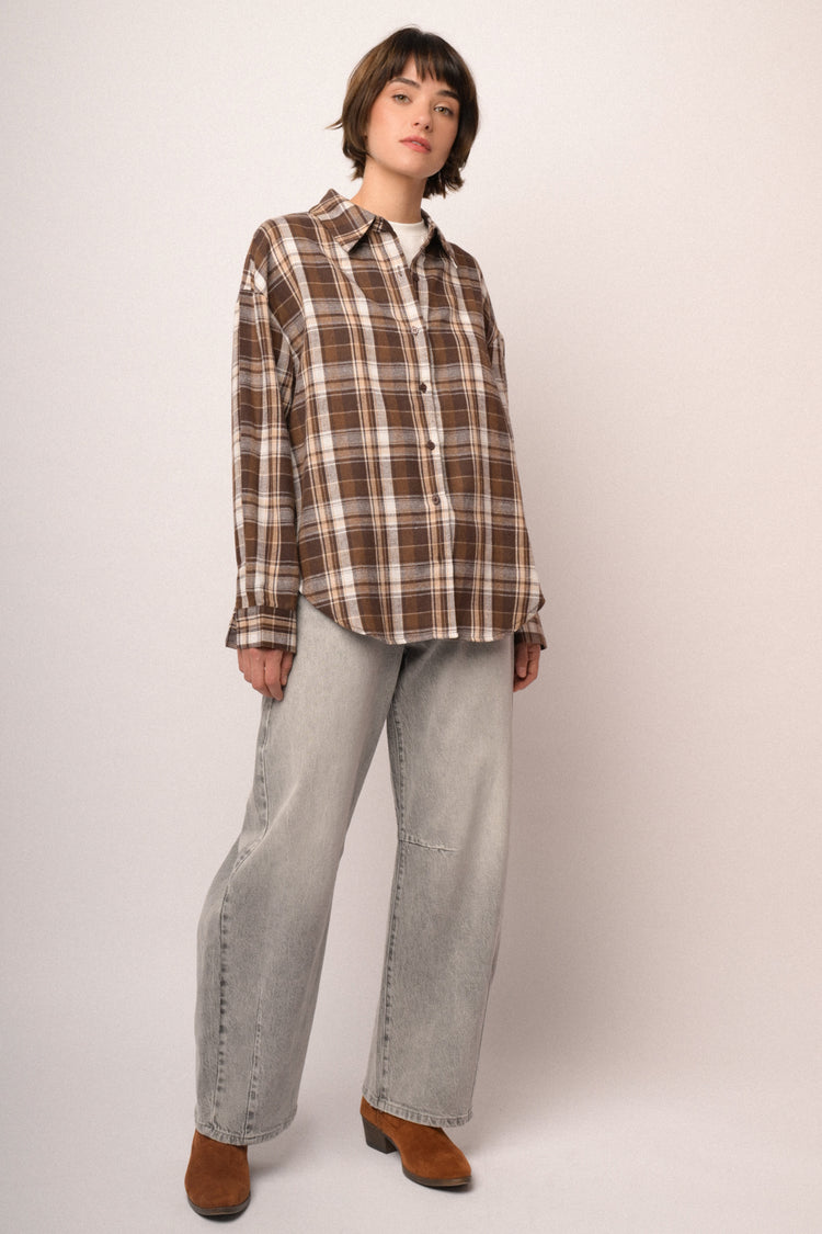 Jeans Barrel in denim grigio