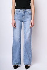 Jeans a gamba dritta con strass