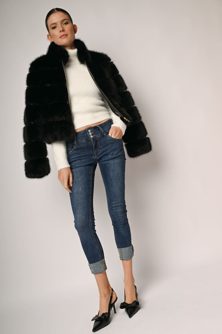 Jeans skinny con strass allorlo