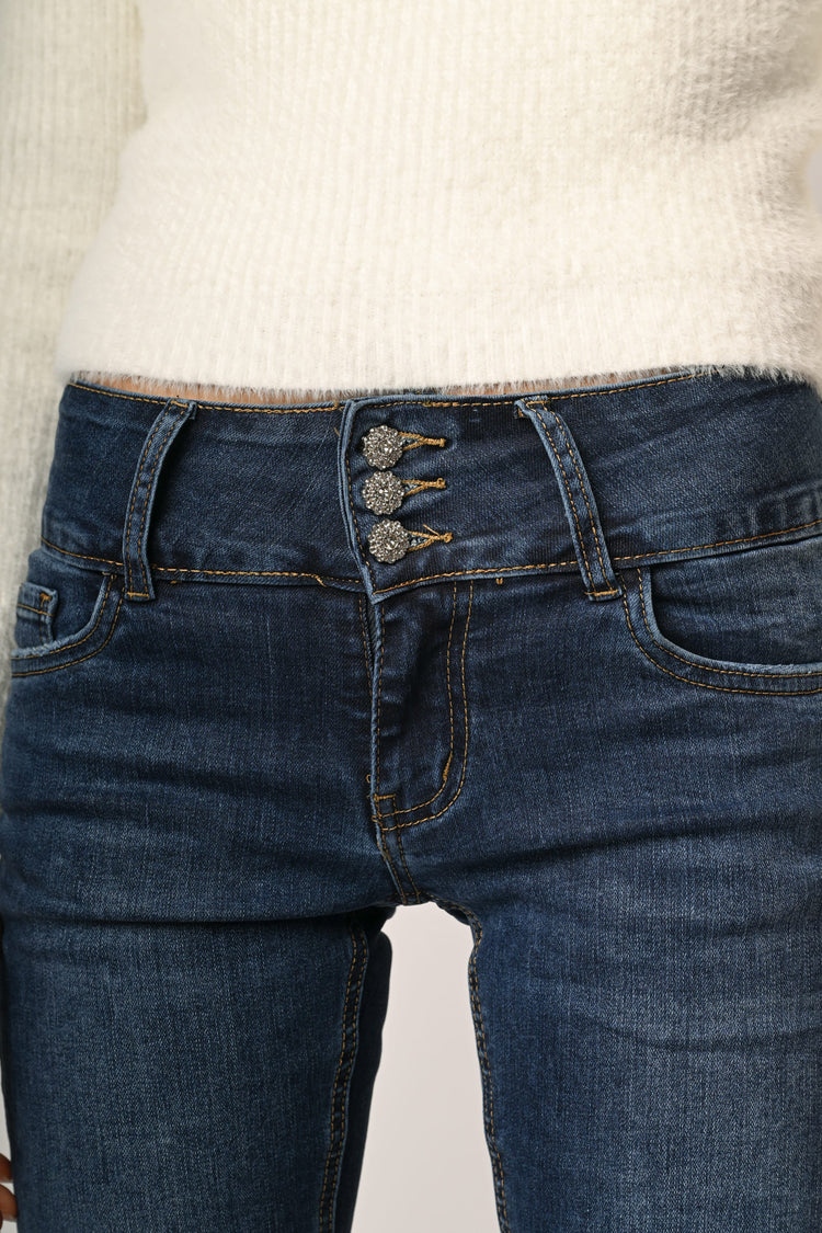 Jeans skinny con strass allorlo