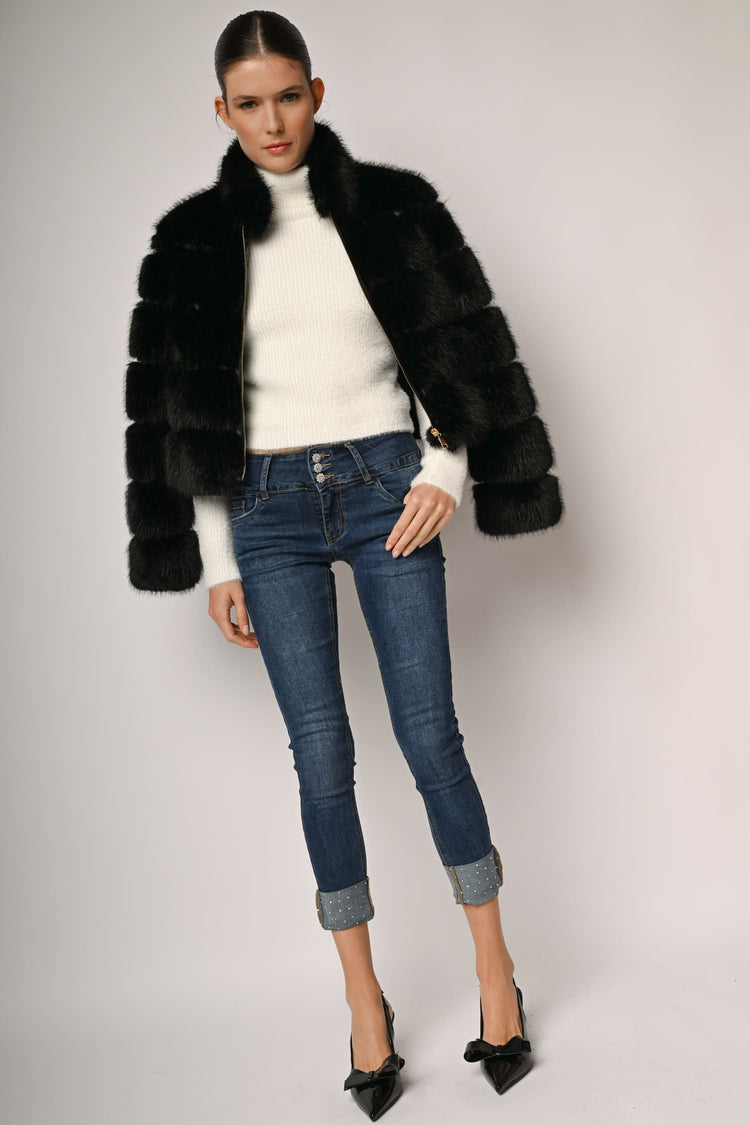 Jeans skinny con strass allorlo