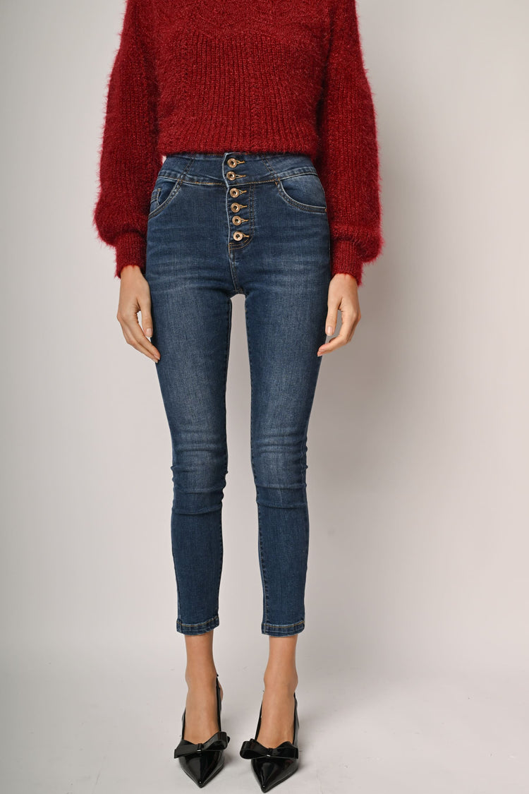 Jeans skinny con bottoni