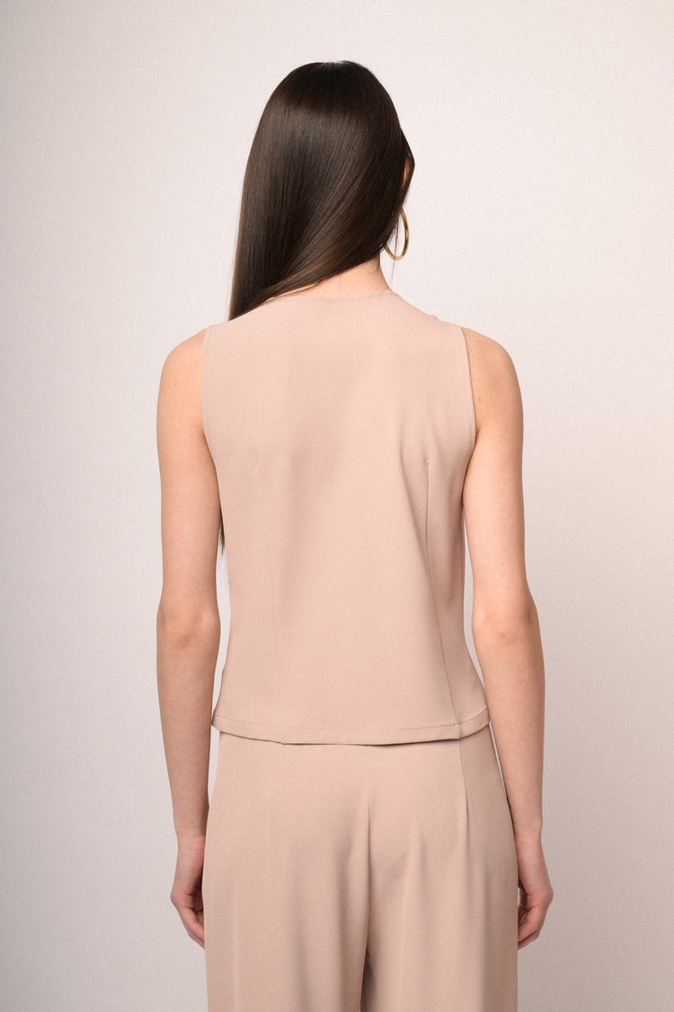 Gilet fluido rosa pastello