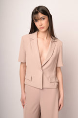 Blazer fluido a maniche corte rosa pastello