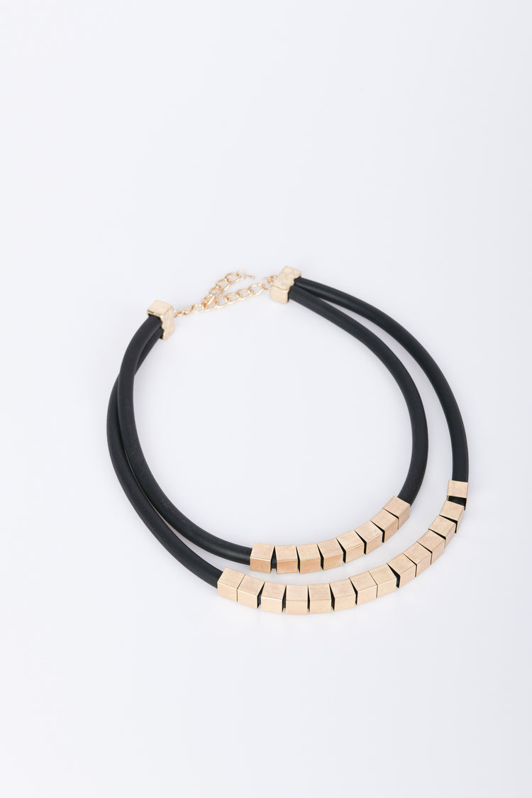 Collana doppio filo con cubi