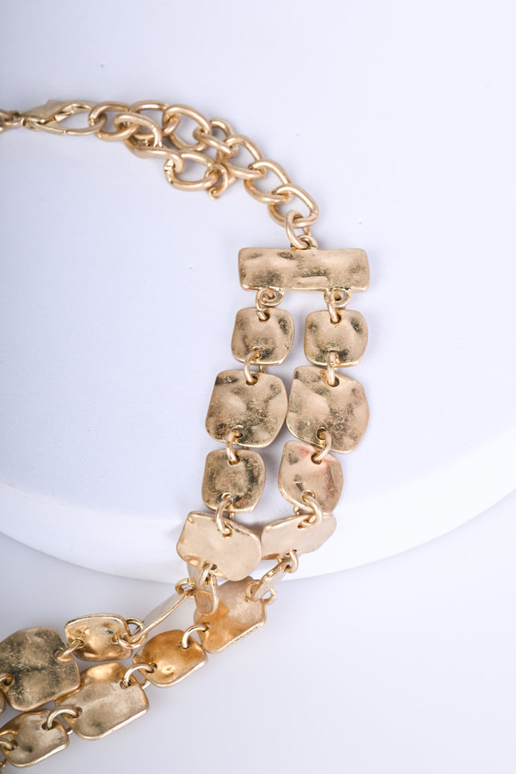 Collana a doppio filo con piastrine